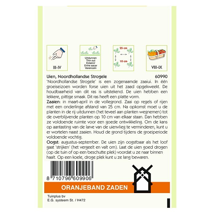 Oranjeband Groentezaden Uien Noordhollandse Strogele (Oogsttijd: Augustus) | BAUHAUS