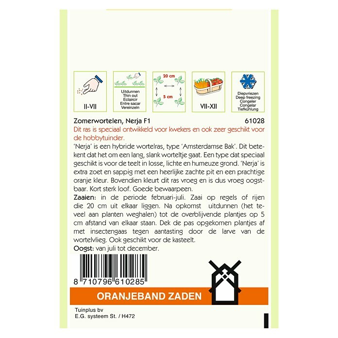 Oranjeband Groentezaden Zomerwortelen Nerja F1 (Oogsttijd: Juli) | BAUHAUS