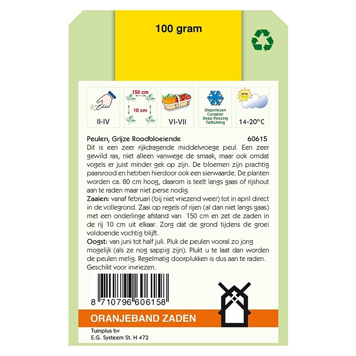 Oranjeband Groentezaden Peulen Grijze Roodbloeiende (Oogsttijd: Juni) | BAUHAUS