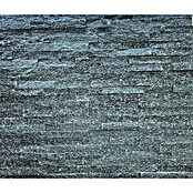 Verblendstein Quarzit Black Z-Shape (10 x 40 cm, Schwarz, Steinoptik)