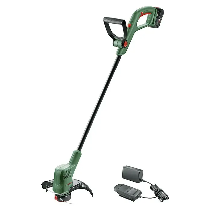 Bosch Power for All 18V Akku-Rasentrimmer EasyGrassCut 18V-230 - 18 V, 2 Ah, Li-Ionen, 1 Akku - Akkubetriebener Rasentrimmer von Bosch mit Ladegerät, ideal für präzise Rasenpflege. Ergonomisches Design für komfortable Handhabung.