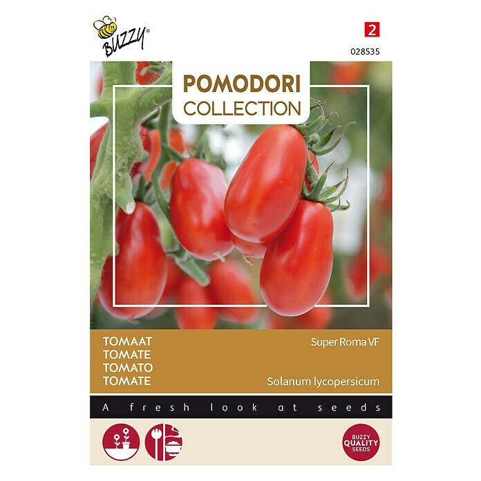 Buzzy Groentezaden Tomaat Super Roma (Solanum lycopersicum, Oogsttijd: Juli) | BAUHAUS