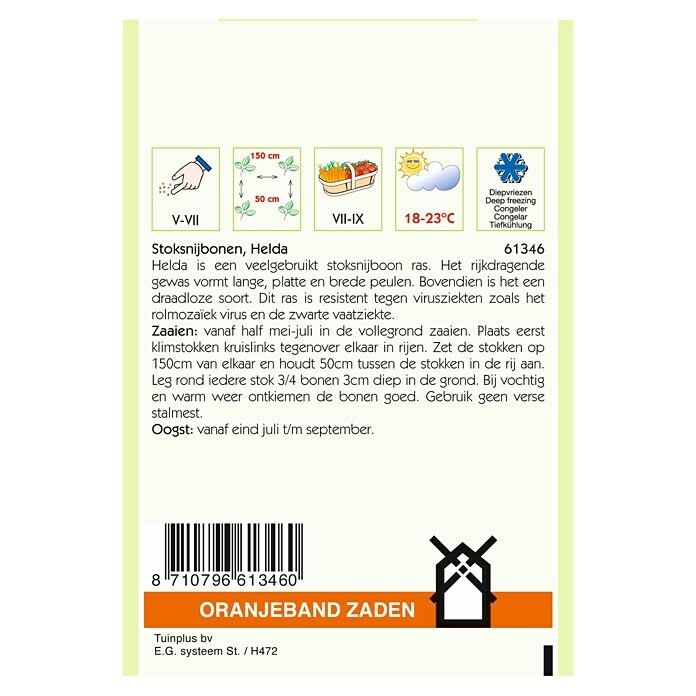 Oranjeband Kruidenzaad Helda Stoksnijbonen (Zaaitijd: Mei, Oogsttijd: Juli) | BAUHAUS