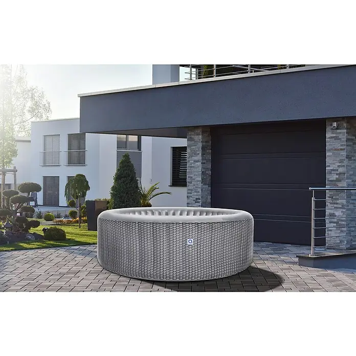 Hidromasaje móvil Venice - Ø x Al: 204 x 70 cm, Gris, 1.000 l - Este jacuzzi exterior es un acogedor refugio para la relajación. Perfecto para momentos de paz y recuperación en tu propio jardín.