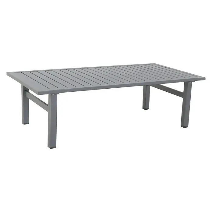 Sunfun Maja Mesa auxiliar de jardín - L x An x Al: 122 x 60 x 36 cm, Antracita - Mesa de jardín gris moderna con diseño de listones. Ideal para zonas exteriores elegantes y horas de relax al aire libre.