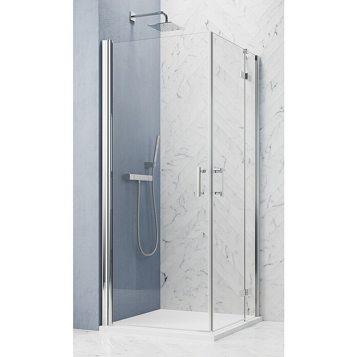 GEO Hit Pro Eckdusche B-PE130 (80 x 100 x 202,2 cm, Beschichtet, Chrom, Glasstärke: 6 mm) | BAUHAUS