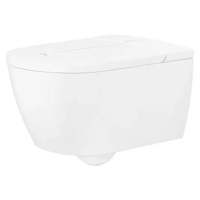 Villeroy & Boch Wand-Dusch-WC-Set ViClean I100 - Spülrandlos, Mit schmutzabweisender Glasur, Spülform: Tief, WC Abgang: Waagerecht, Weiß - Wandhängendes WC mit modernem Design in strahlendem Weiß. Das spülrandlose WC vereint Hygiene und Ästhetik für jedes moderne Badezimmer.