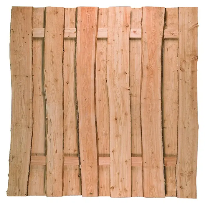 T & J Sichtschutzelement Jütland - B x H: 180 x 180 cm, Natur, Holz - Holzzaun-Element mit vertikalen Holzbrettern und horizontalen Verstrebungen. Rustikales Design für Garten und Grundstück.
