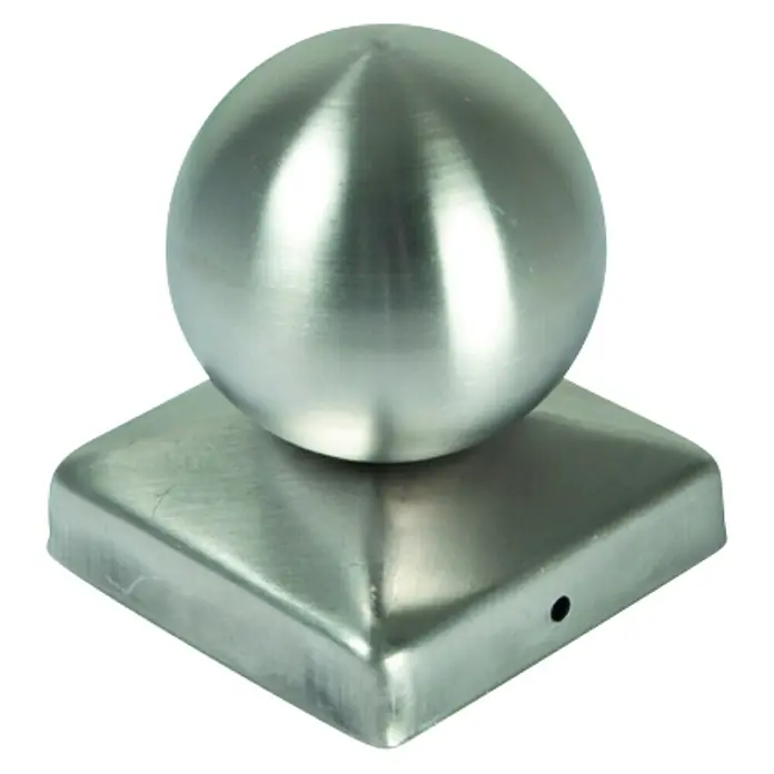 T & J Pfostenkappe Metall - 9 x 9 cm, Stahl, Rund - Metall-Pfostenkappe mit Kugelaufsatz. Robuste und stilvolle Abdeckung für Zaunpfosten, schützt vor Witterungseinflüssen.