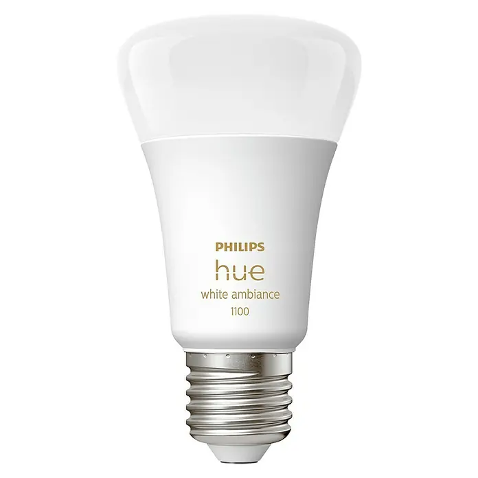 Philips Hue Smart-LED-Lampen Set White AmbianceE27, Dimmbar, Warmweiß, 1.100 lm, 8 W, 1 Stk.