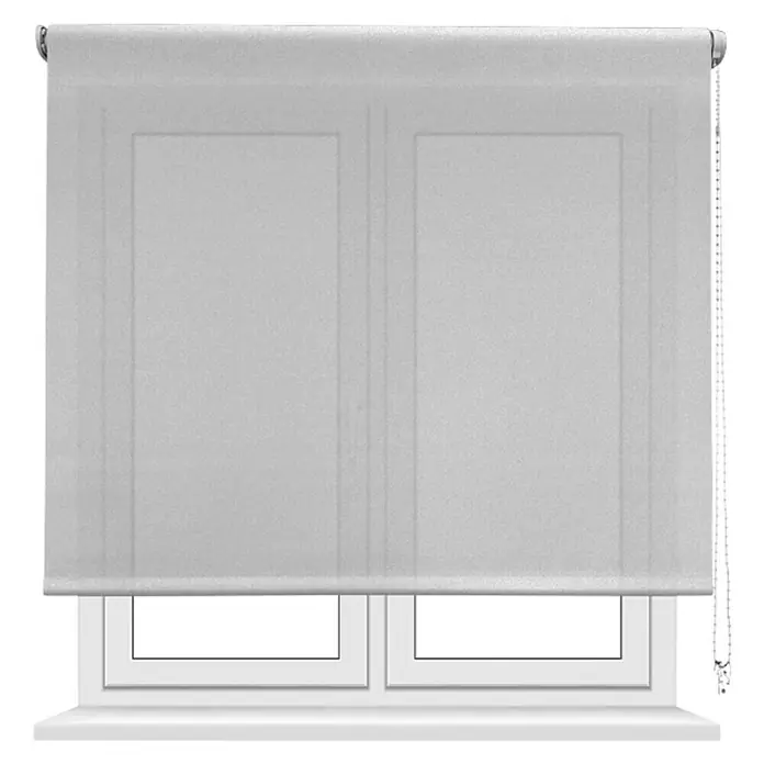 Estor enrollable screen 10% - An x Al: 165 x 190 cm, Gris, Unicolor - Persianas enrollables grises con accionamiento de cadena para el control de la luz y la decoración, que añaden elegancia sutil a cualquier estancia.