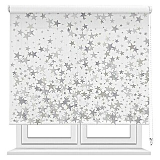 Estor enrollable Estrellas (An x Al: 90 x 190 cm, Blanco)