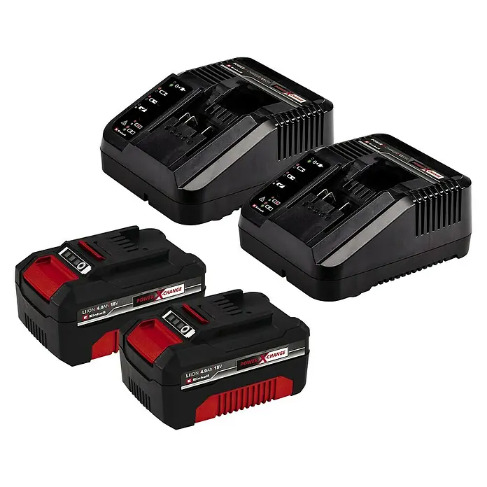 Einhell Professional Power X-Change 18V Akku-Rasenmäher GP-CM 36/41 Li - 18 V, 2 Akkus, 4 Ah, Schnittbreite: 41 cm - Einhell Power X-Change Akku-Set mit zwei 4.0Ah Akkus und zwei Ladegeräten, ideal für kabellose Geräte.