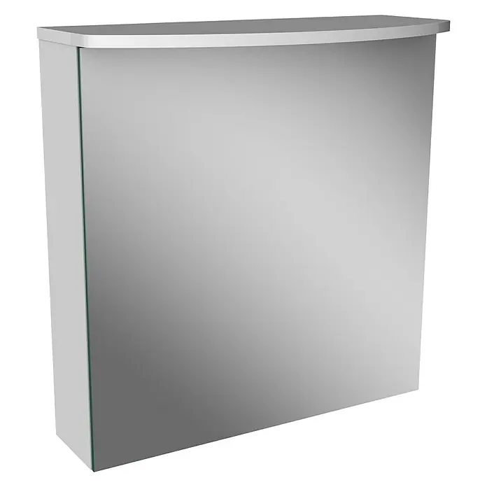 Camargue Swing Badmöbel-Set SW622W - Gesamtbreite Badmöbel: 60 cm, Weiß, Hochglänzend, 3 -tlg. - Der moderne Spiegelschrank mit abgerundeten Kanten bietet praktischen Stauraum und ein stilvolles Design für jedes Badezimmer.