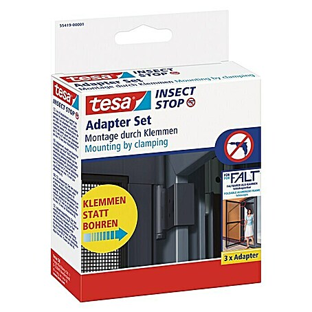Tesa Adapter-Set für Insect Stop FALT Tür (Anthrazit)