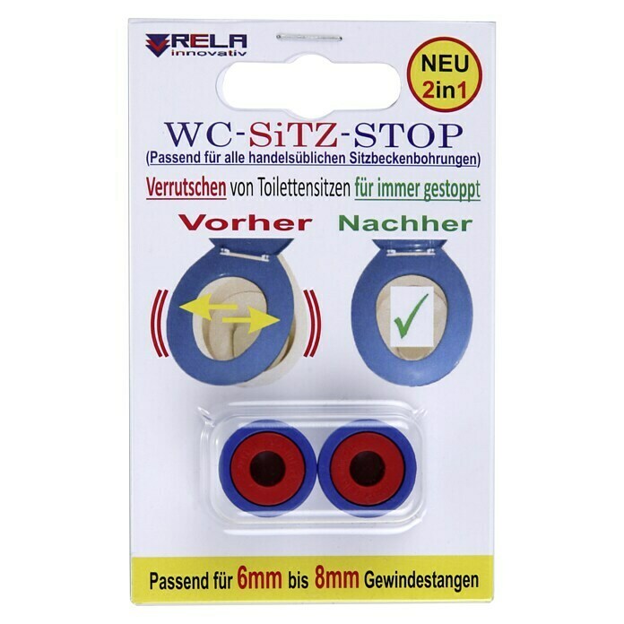 WC-Sitz-StopRot/Blau Front View