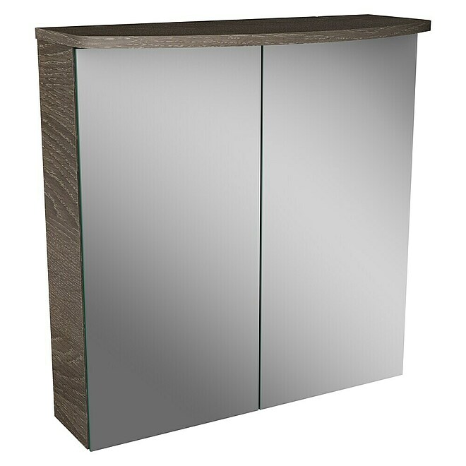 Camargue Swing LED-Spiegelschrank  (B x H: 60 x 70,5 cm, Eiche Maron)