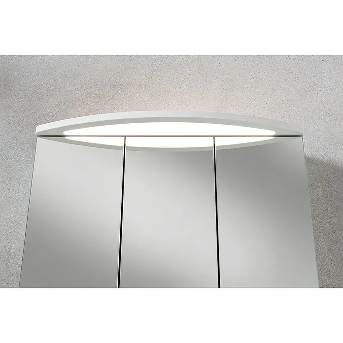 Camargue Swing K LED-Spiegelschrank - B x H: 90 x 70,2 cm, Mit Beleuchtung, Grafit - Elegantes Spiegelschrank mit integrierter Beleuchtung für ein modernes Badezimmerambiente. Der Spiegelschrank bietet praktischen Stauraum.