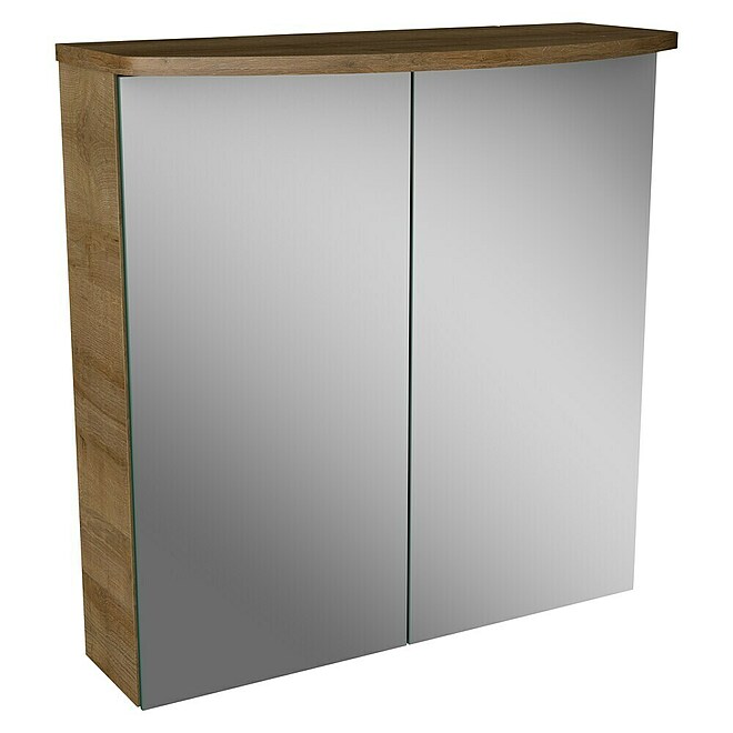 Camargue Swing LED-Spiegelschrank  (B x H: 60 x 70,5 cm, Berg Eiche)