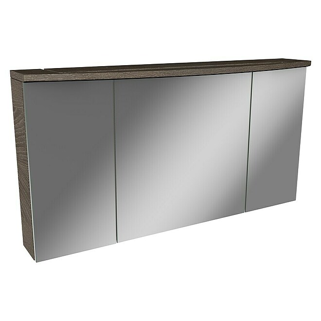 Camargue Swing LED-Spiegelschrank  (B x H: 120 x 70,5 cm, Eiche Maron)