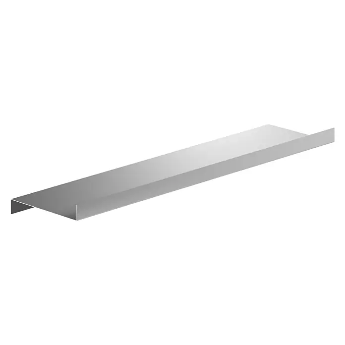 Sarei Z-Profil - Typ: HG 19, 1.000 x 127 x 20 mm, Winkel: 90 °, Aluminium - Nahaufnahme einer modernen, silberfarbenen Aluminium-Profilleiste, ideal für zeitgemäße Innenraumgestaltung.