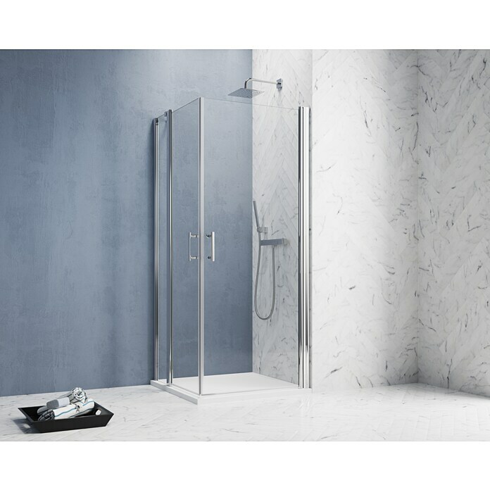 GEO Hit Pro Eckdusche B-PE210 (100 x 90 x 202,2 cm, Beschichtet, Chrom, Glasstärke: 6 mm) | BAUHAUS