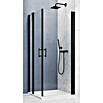 GEO Hit Pro Eckdusche B-PE210 (90 x 80 x 202,2 cm, Beschichtet, Schwarz, Glasstärke: 6 mm) | BAUHAUS