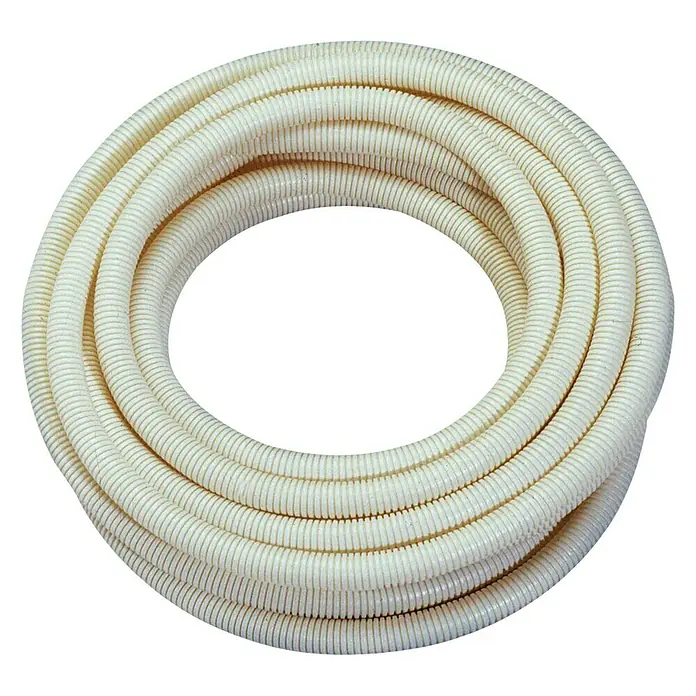 Flexrohr EN16 - Beton, 25 m, Kunststoff, 320 N, Grau, 16 mm - Aufgerolltes, flexibles, beiges Elektroinstallationsrohr aus Kunststoff, geeignet für die Verlegung von Kabeln und Leitungen im Innenbereich.