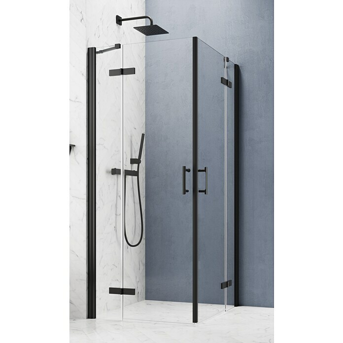 GEO Hit Pro Eckdusche B-PE300 (80 x 100 x 200 cm, Beschichtet, Schwarz, Glasstärke: 6 mm) | BAUHAUS