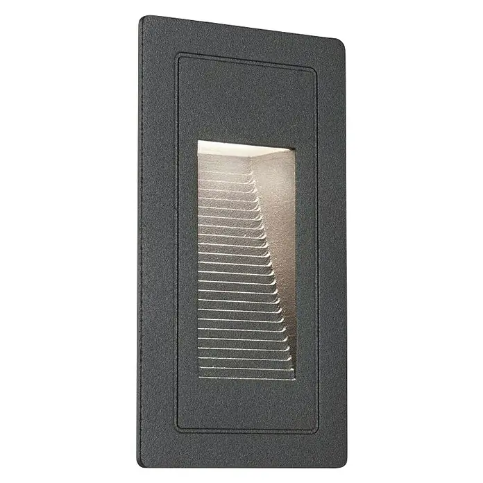 Paulmann LED-Einbauspot - 4 W, Warmweiß, Anthrazit, L x B x H: 103 x 58 x 62 mm - Schwarze, rechteckige LED-Wandleuchte mit horizontalen Lamellen und warmweißem Licht für den Innen- und Außenbereich zur Beleuchtung von Wegen und Treppen.