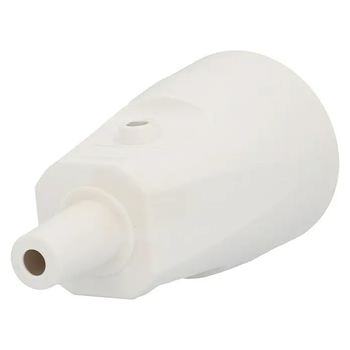 UniTEC Schutzkontakt-Kupplung - IP20, Weiß, Kabelknickschutz - Nahaufnahme eines weißen Verneblers, der ein kompaktes und tragbares Design für eine einfache Inhalationstherapie bietet.