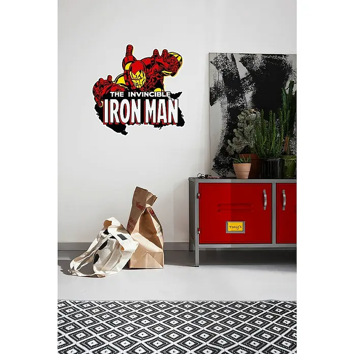 Komar Marvel Wandtattoo Iron Man Comic Classic - Bunt, 50 x 70 cm, 1 -tlg. - Wandaufkleber mit Iron Man Motiv im Comicstil, ideal für Fans und zur Dekoration von Jugendzimmern.