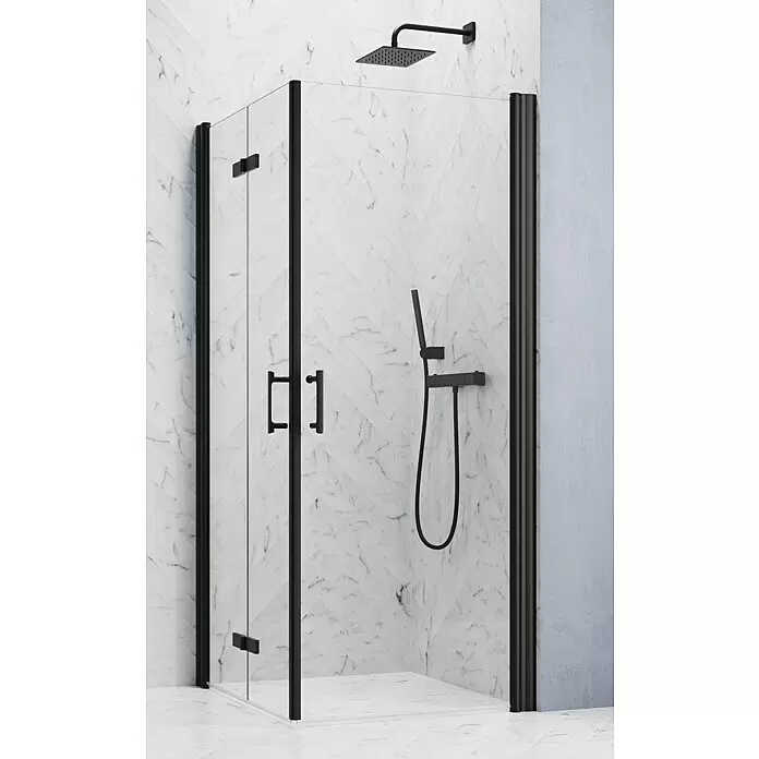 GEO Hit Pro Eckdusche B-PE410 - 80 x 90 x 202,2 cm, Beschichtet, Schwarz, Glasstärke: 6 mm - Stimmungsaufnahme