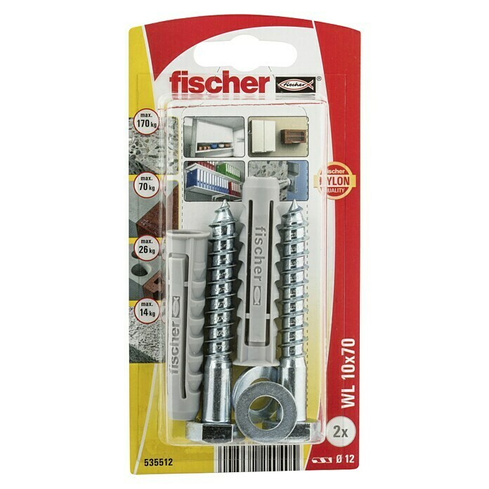 Fischer Duopower Set de tacos y tornillos S DIY (Ø x L: 10 x 50 mm
