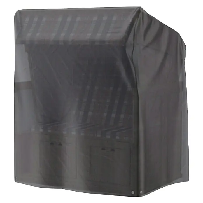 Strandkorb-Schutzhülle Aerocover - L x B x H: 150 x 105 x 165 cm, Kunststoff - Bild einer schwarzen Grillabdeckung, die einen Außengrill vor Witterungseinflüssen schützt und die Lebensdauer verlängert.
