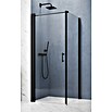 GEO Hit Pro Eckdusche B-PF100 (L x B x H: 100 x 100 x 202,2 cm, Beschichtet, Schwarz, Glasstärke: 6 mm, DIN Anschlag: Links) | BAUHAUS