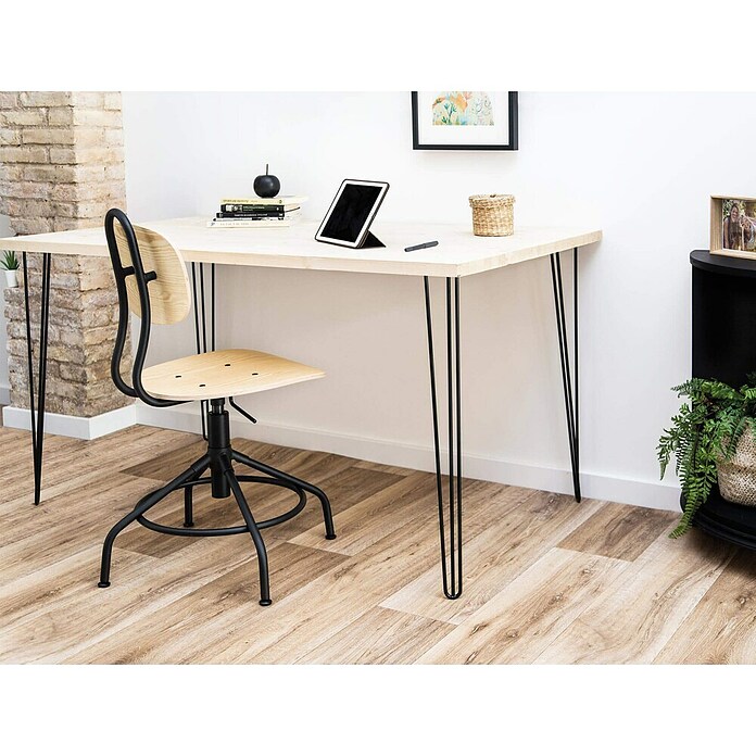 Rei Pata para muebles Tri (Ø x Al: 10 x 71 cm, Acero, Negro) | BAUHAUS