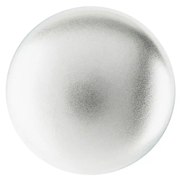 Rei Pomo para muebles 760 - Diámetro: 25 mm, Cromado, Cromo - Primer plano de una esfera brillante y translúcida que captura la luz y la textura en una superficie lisa.