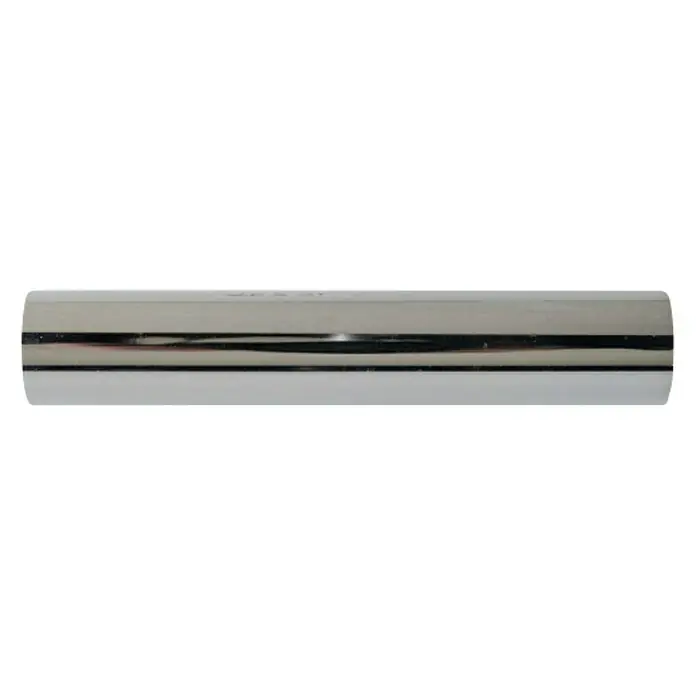Barra para cortinas Ideas 28 - Ø x L: 28 mm x 200 cm, Metal, Antracita - Foto de producto de un elegante portador de lápiz labial plateado con un diseño minimalista sobre un fondo negro.