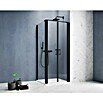 GEO Hit Pro Eckdusche B-PF110 (L x B x H: 90 x 90 x 202,2 cm, Beschichtet, Schwarz, Glasstärke: 6 mm, DIN Anschlag: Rechts) | BAUHAUS