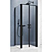 GEO Hit Pro Eckdusche B-PF110 (L x B x H: 90 x 90 x 202,2 cm, Beschichtet, Schwarz, Glasstärke: 6 mm, DIN Anschlag: Rechts) | BAUHAUS