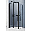 GEO Hit Pro Eckdusche B-PF110 (L x B x H: 80 x 90 x 202,2 cm, Beschichtet, Schwarz, Glasstärke: 6 mm, DIN Anschlag: Links) | BAUHAUS
