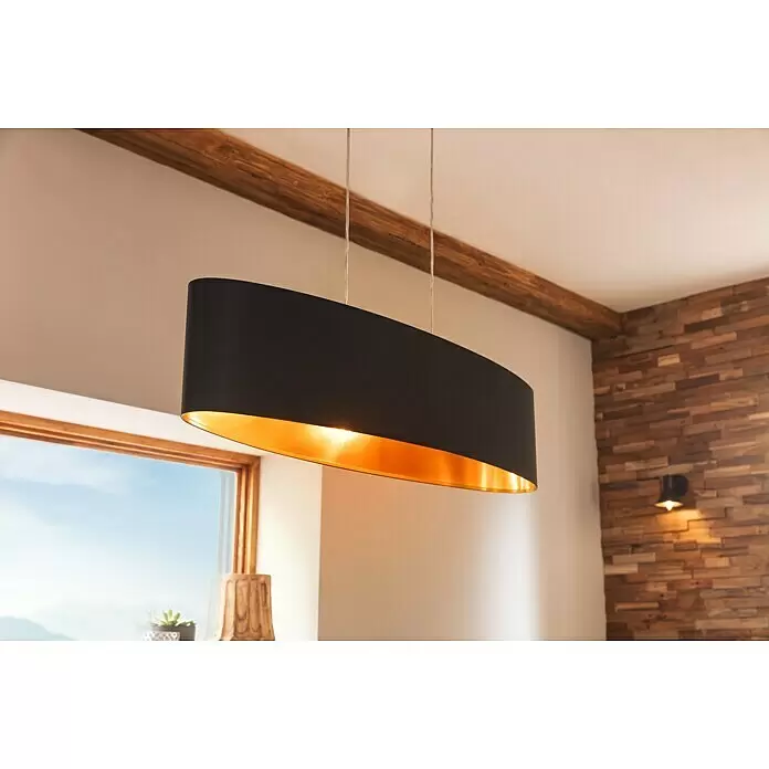 Eglo Maserlo Pendelleuchte - L x B x H: 100 x 25 x 110 cm, Schwarz, Anzahl Leuchtmittel: 2 Stk. - Stimmungsaufnahme