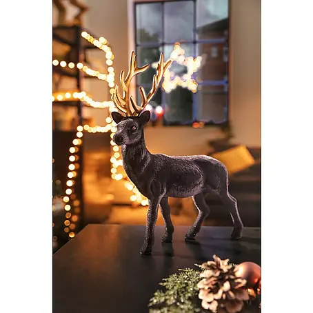 Dekofigur Hirsch mit goldenem Geweih