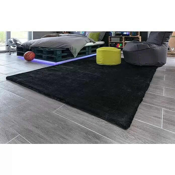 Fellteppich Happy - Graphit, 170 x 120 cm, 100 % Polyester (Flor) - Stimmungsaufnahme