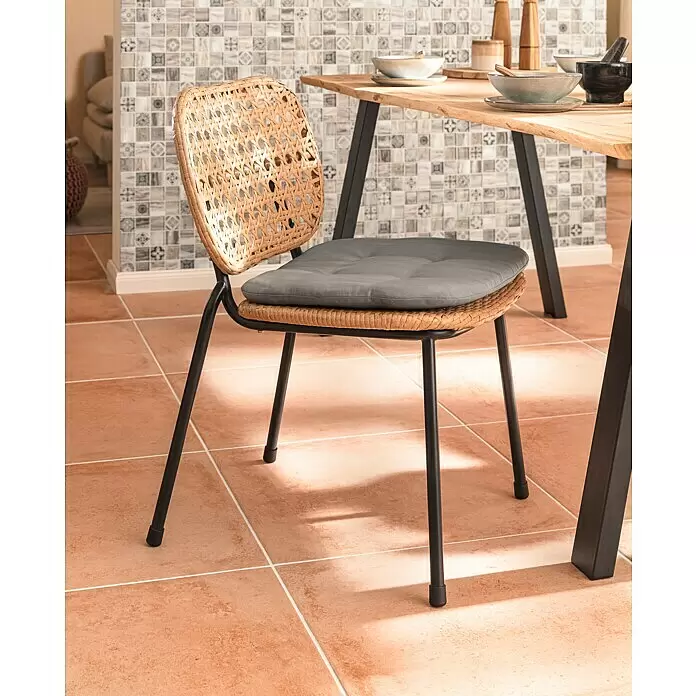 Sunfun Melina Gartenstuhl - Polyethylen, Polypropylen, Stapelbar, Braun, B x T x H: 54 x 59 x 82 cm - Stimmungsaufnahme