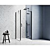 GEO Hit Pro Eckdusche B-PF300 (L x B x H: 80 x 80 x 200 cm, Beschichtet, Schwarz, Glasstärke: 6 mm, DIN Anschlag: Rechts) | BAUHAUS