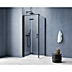 GEO Hit Pro Eckdusche B-PF400 (L x B x H: 90 x 80 x 202,2 cm, Beschichtet, Schwarz, Glasstärke: 6 mm, DIN Anschlag: Links) | BAUHAUS