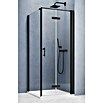 GEO Hit Pro Eckdusche B-PF400 (L x B x H: 90 x 80 x 202,2 cm, Beschichtet, Schwarz, Glasstärke: 6 mm, DIN Anschlag: Rechts) | BAUHAUS