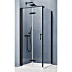 GEO Hit Pro Eckdusche B-PF400 (L x B x H: 90 x 80 x 202,2 cm, Beschichtet, Schwarz, Glasstärke: 6 mm, DIN Anschlag: Links) | BAUHAUS